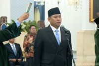 Foto: Sudaryono saat dilantik sebagai Kepala Badan Gizi Nasional (BGN) oleh Presiden Prabowo Subianto di Istana Merdeka, Jakarta, Rabu (22/7/2026). (Tangkapan Layar Youtube/Sekretariat Presiden)